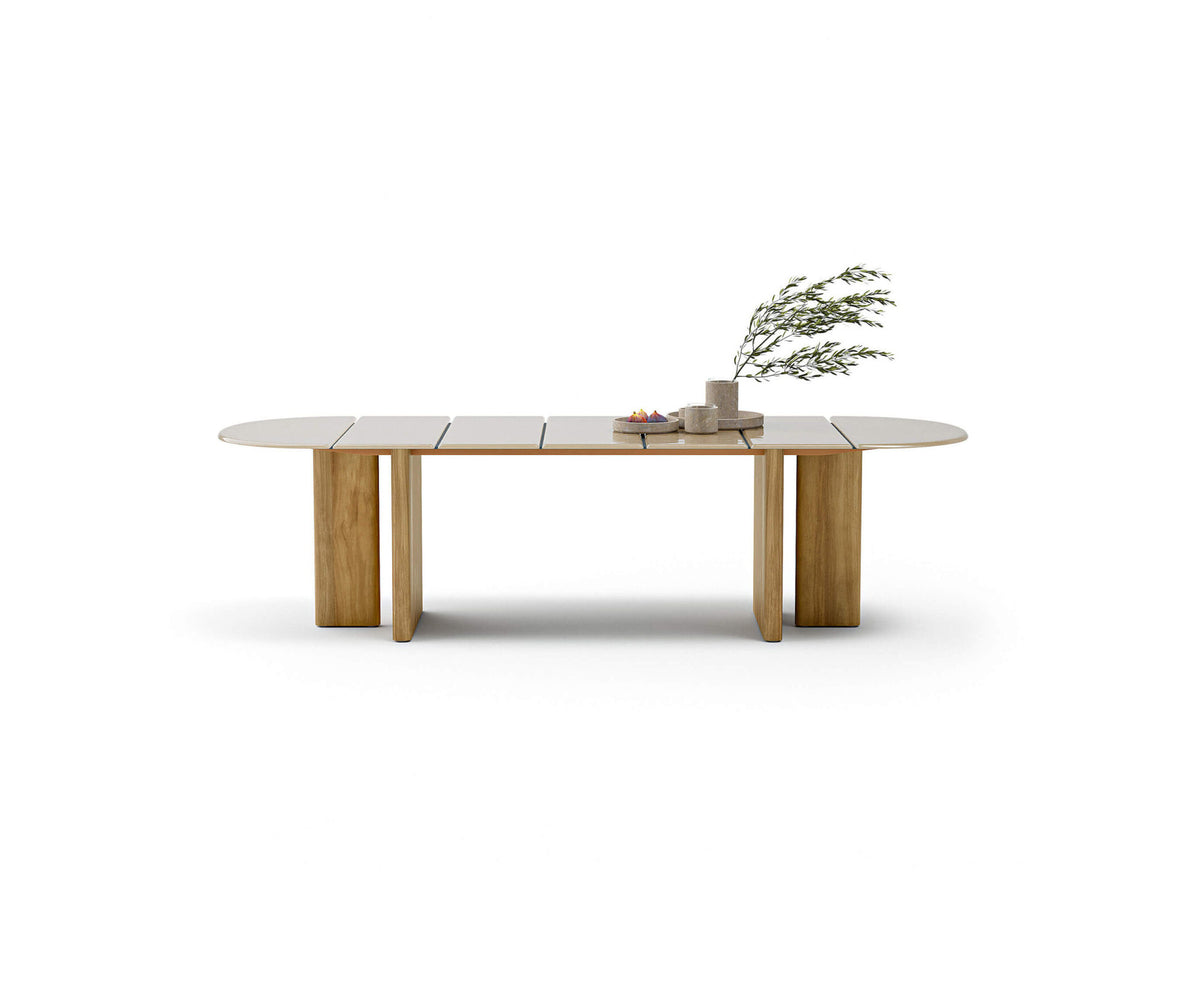 Modern Materia Outdoor Dining Table in Textured Glass Casa Design Group