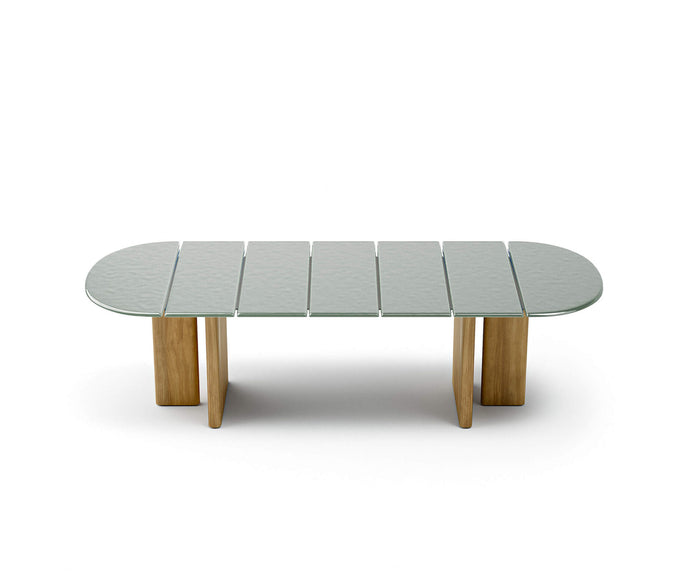 Modern Materia Outdoor Dining Table in Textured Glass Casa Design Group