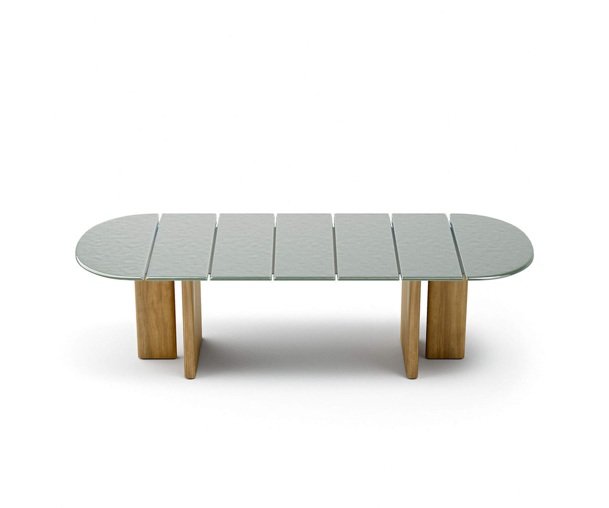 Modern Materia Outdoor Dining Table in Textured Glass Casa Design Group