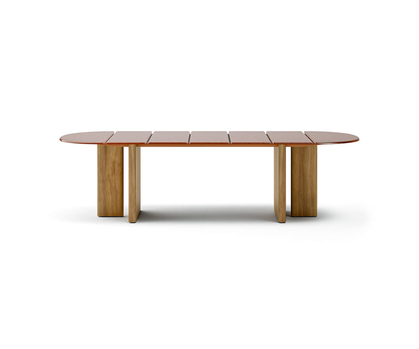 Modern Materia Outdoor Dining Table in Textured Glass Casa Design Group