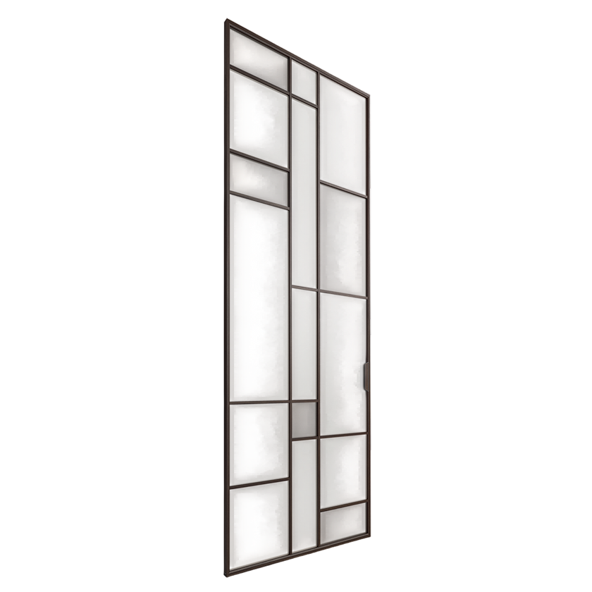 Maxi Sliding Door System with expansive glass panels, aluminum frames and decorative grid patterns by Rimadesio | Casa Design Group