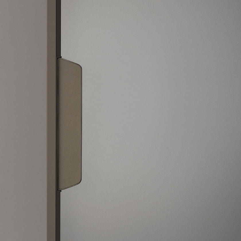 Maxi Sliding Door System with expansive glass panels, aluminum frames and decorative grid patterns by Rimadesio | Casa Design Group