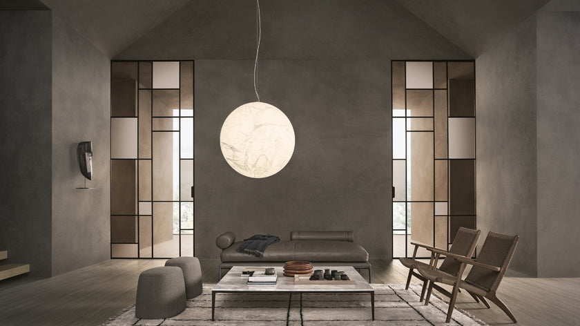 Maxi Sliding Door System with expansive glass panels, aluminum frames and decorative grid patterns by Rimadesio | Casa Design Group