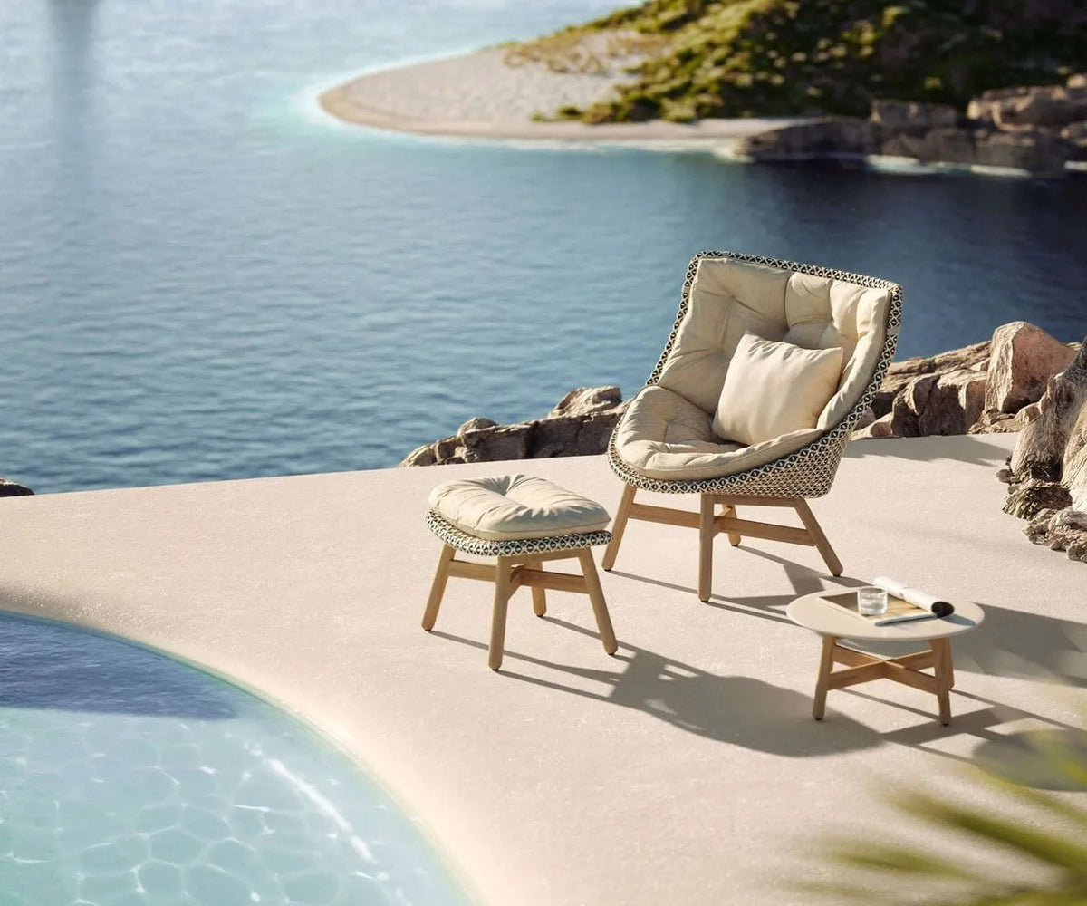 Mbrace Lounge Chair by Dedon | Teak and Handwoven Outdoor Seating by Sebastian Herkner | Casa Design Group