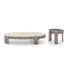 Mekki coffee table by Ditre Italia with an exposed metal frame and marble or glass top.
