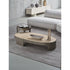 Mekki coffee table by Ditre Italia with an exposed metal frame and marble or glass top.