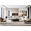 Merian Coffee Table by Capital with a glossy lacquered round top and metallic base.