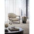 Merian Coffee Table by Capital with a glossy lacquered round top and metallic base.