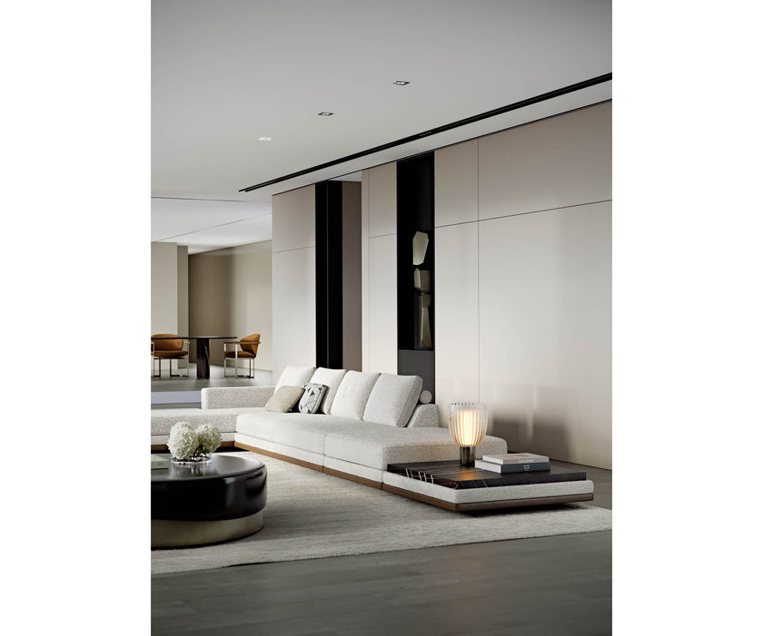 Merian Coffee Table by Capital with a glossy lacquered round top and metallic base.