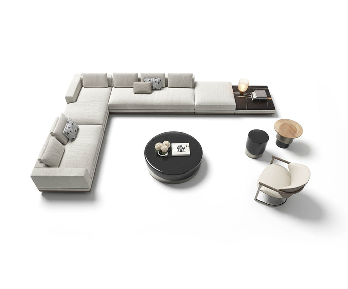 Merian Coffee Table by Capital with a glossy lacquered round top and metallic base.