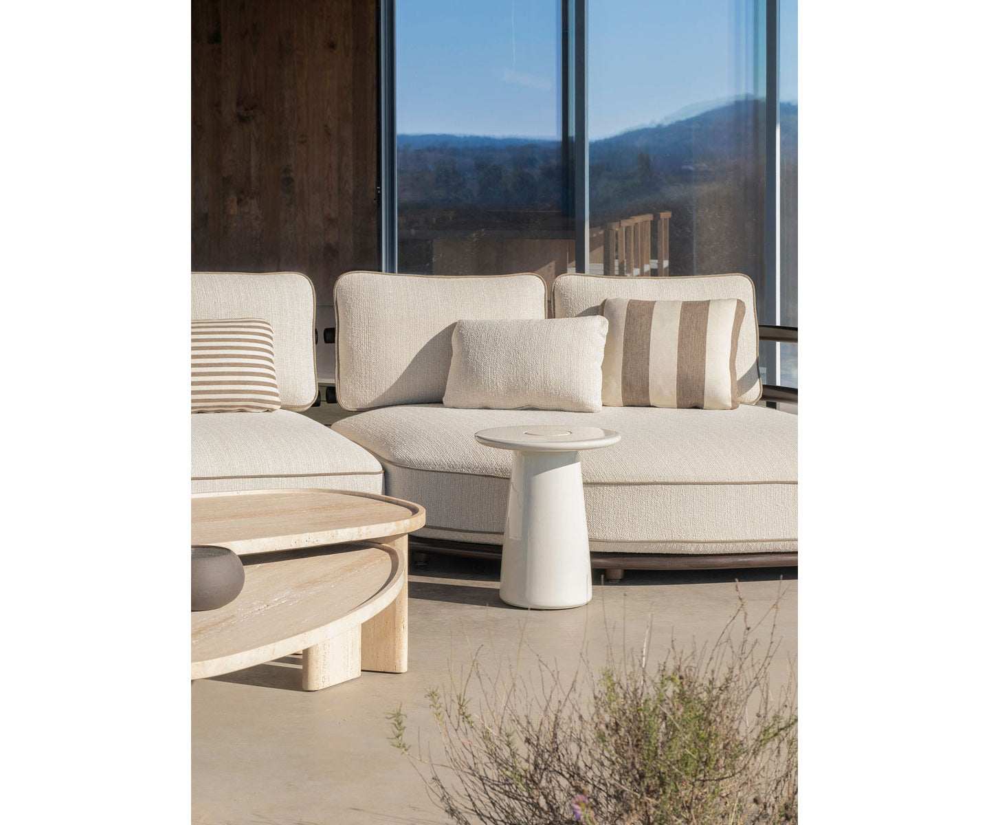 Meridies Ceramic Round Side Table by Expormim Outdoor Side Table Casa Design Group