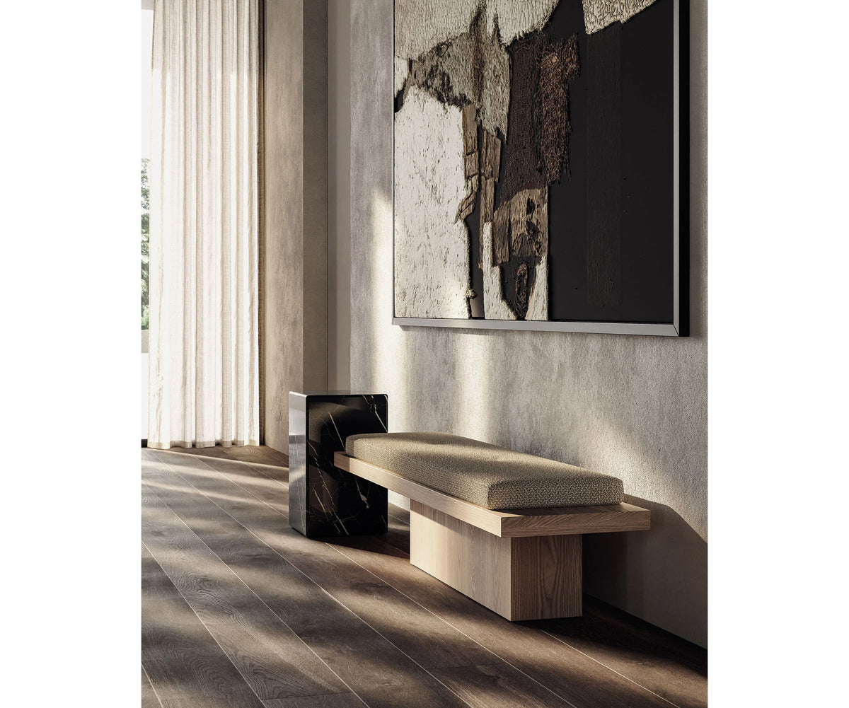 Metis Panca Bench by Frigerio contemporary upholstered bench Casa Design Group