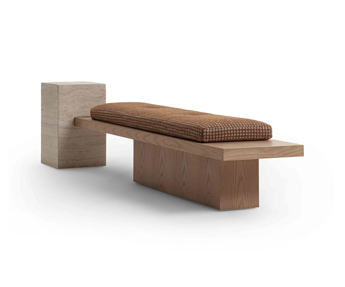 Metis Panca Bench by Frigerio contemporary upholstered bench Casa Design Group