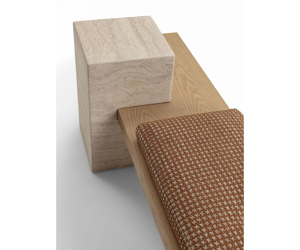 Metis Panca Bench by Frigerio contemporary upholstered bench Casa Design Group