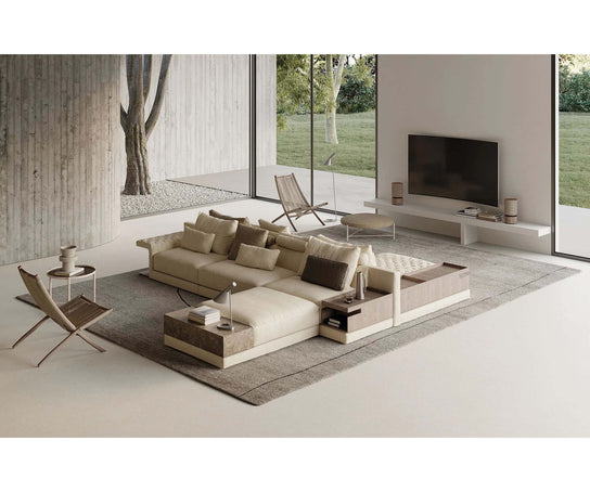 Miller Double Sectional Sofa by Frigerio modular designer sectional sofa with expansive configurations and contemporary Italian design | Casa Design Group