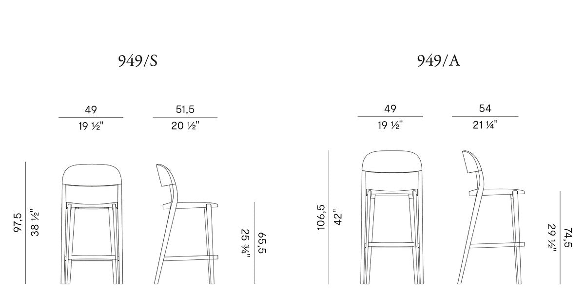 High End Minima Stools by Potocco Casa Design Group