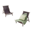 Luxury Miyabi Outdoor Lounge Chair by Paola Lenti Heat-Treated Ash Structure with Handwoven Rope Yarn Casa Design Group