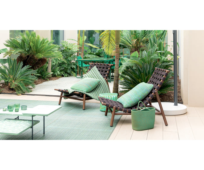 Luxury Miyabi Outdoor Lounge Chair by Paola Lenti Heat-Treated Ash Structure with Handwoven Rope Yarn Casa Design Group
