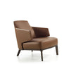 Amanda Lounge Chair by Frigerio featuring sculptural suspended armrests, a solid ashwood base, and premium Italian upholstery | Casa Design Group