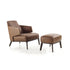 Amanda Lounge Chair by Frigerio featuring sculptural suspended armrests, a solid ashwood base, and premium Italian upholstery | Casa Design Group