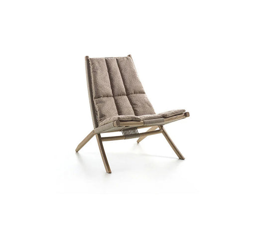 Huli Lounge Chair by Frigerio with solid ashwood frame, braided rope detailing, and premium Italian upholstery | Casa Design Group
