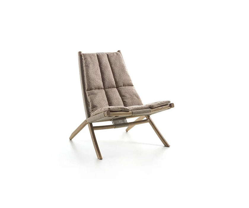 Huli Lounge Chair by Frigerio with solid ashwood frame, braided rope detailing, and premium Italian upholstery | Casa Design Group