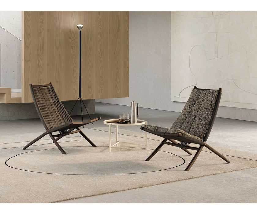 Huli Lounge Chair by Frigerio with solid ashwood frame, braided rope detailing, and premium Italian upholstery | Casa Design Group