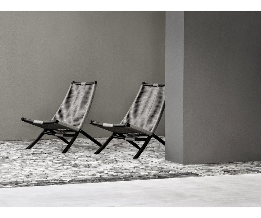 Huli Lounge Chair by Frigerio with solid ashwood frame, braided rope detailing, and premium Italian upholstery | Casa Design Group