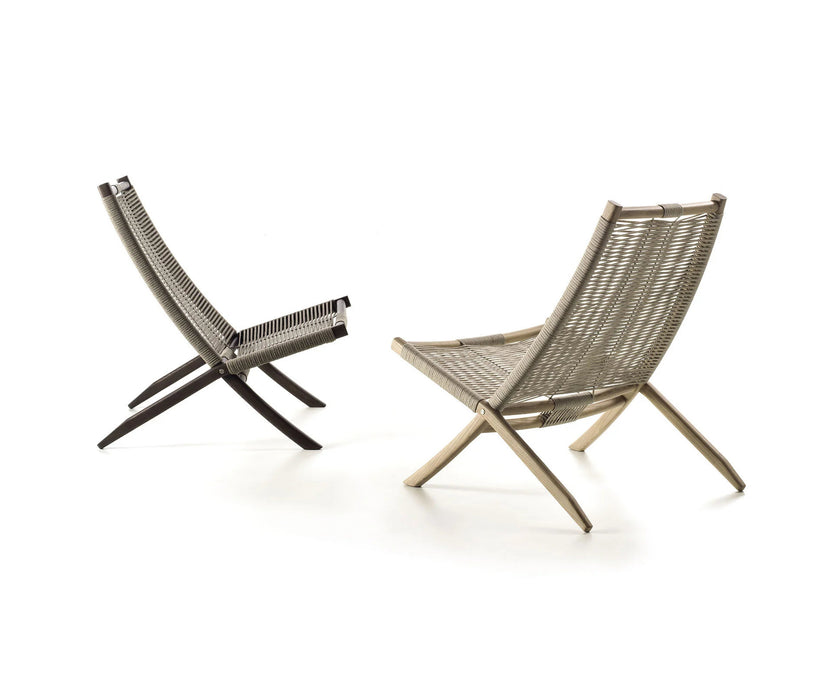 Huli Lounge Chair by Frigerio with solid ashwood frame, braided rope detailing, and premium Italian upholstery | Casa Design Group