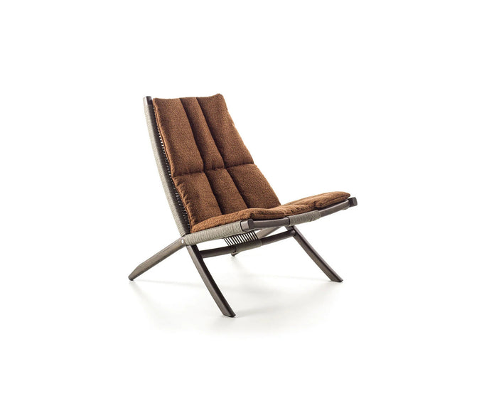 Huli Lounge Chair by Frigerio with solid ashwood frame, braided rope detailing, and premium Italian upholstery | Casa Design Group