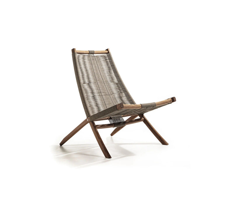 Huli Lounge Chair by Frigerio with solid ashwood frame, braided rope detailing, and premium Italian upholstery | Casa Design Group