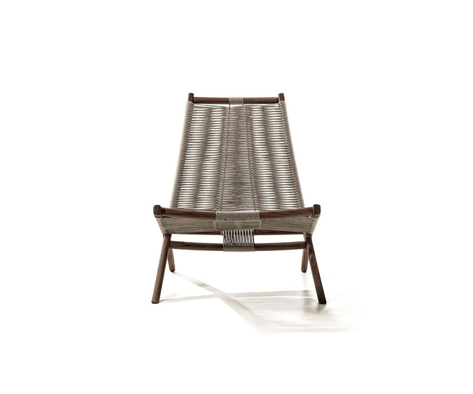 Huli Lounge Chair by Frigerio with solid ashwood frame, braided rope detailing, and premium Italian upholstery | Casa Design Group