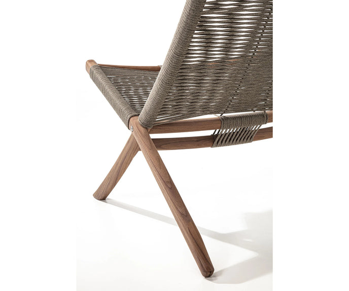 Huli Lounge Chair by Frigerio with solid ashwood frame, braided rope detailing, and premium Italian upholstery | Casa Design Group