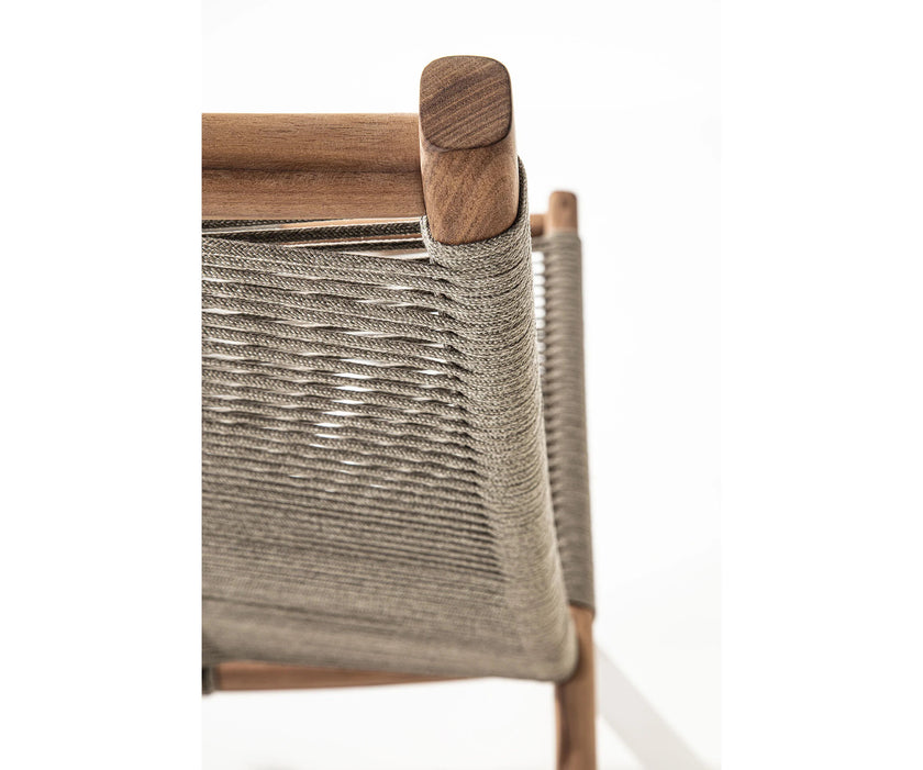 Huli Lounge Chair by Frigerio with solid ashwood frame, braided rope detailing, and premium Italian upholstery | Casa Design Group