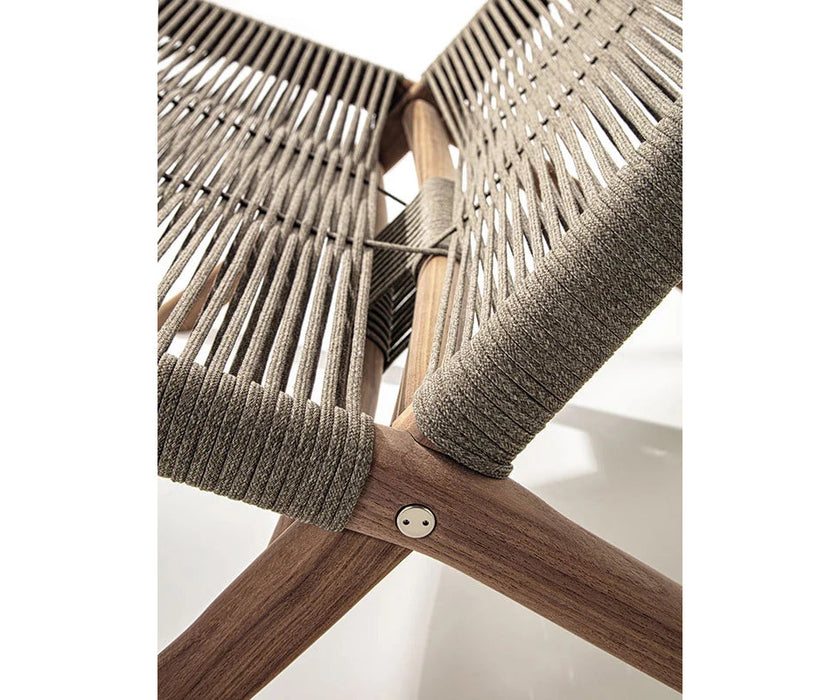 Huli Lounge Chair by Frigerio with solid ashwood frame, braided rope detailing, and premium Italian upholstery | Casa Design Group