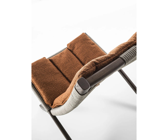 Huli Lounge Chair by Frigerio with solid ashwood frame, braided rope detailing, and premium Italian upholstery | Casa Design Group