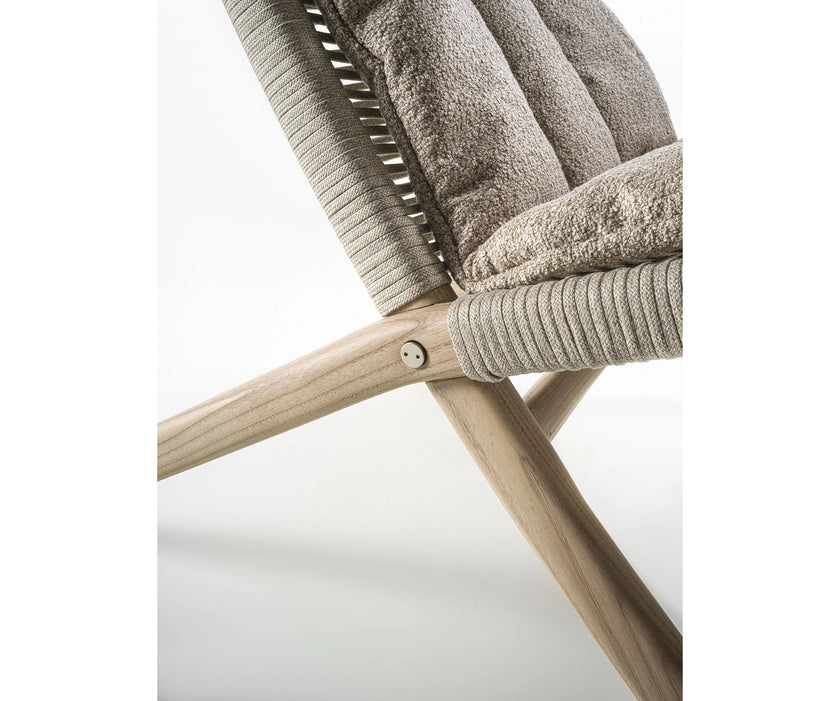 Huli Lounge Chair by Frigerio with solid ashwood frame, braided rope detailing, and premium Italian upholstery | Casa Design Group