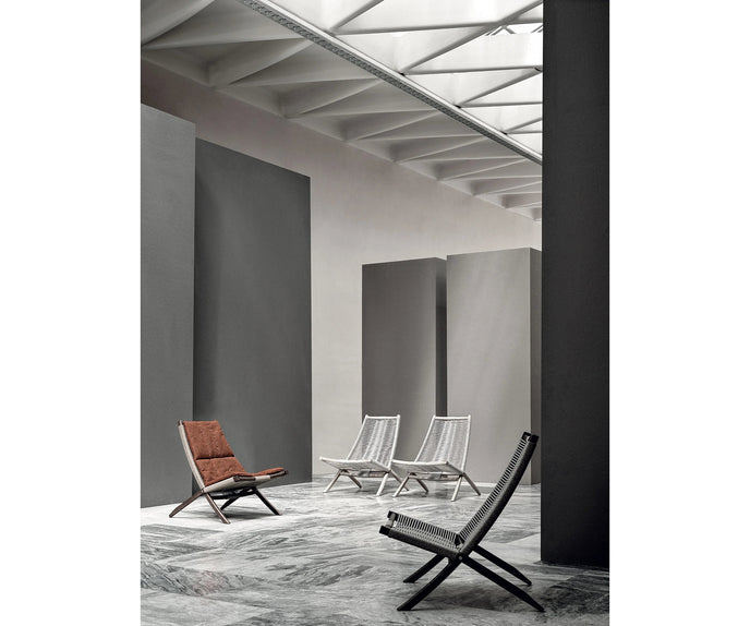 Huli Lounge Chair by Frigerio with solid ashwood frame, braided rope detailing, and premium Italian upholstery | Casa Design Group