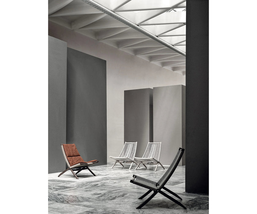 Huli Lounge Chair by Frigerio with solid ashwood frame, braided rope detailing, and premium Italian upholstery | Casa Design Group