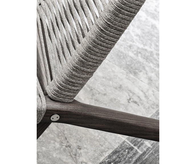 Huli Lounge Chair by Frigerio with solid ashwood frame, braided rope detailing, and premium Italian upholstery | Casa Design Group