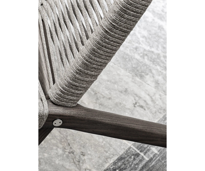 Huli Lounge Chair by Frigerio with solid ashwood frame, braided rope detailing, and premium Italian upholstery | Casa Design Group