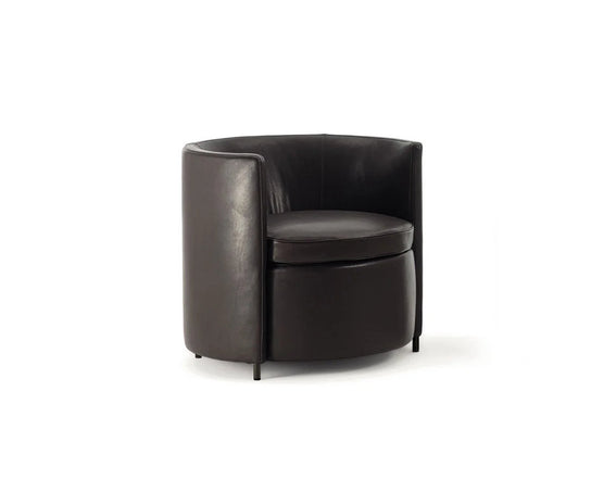 Lou Armchair by Frigerio featuring a contemporary tub silhouette, premium upholstery, and elegant Italian craftsmanship | Casa Design Group