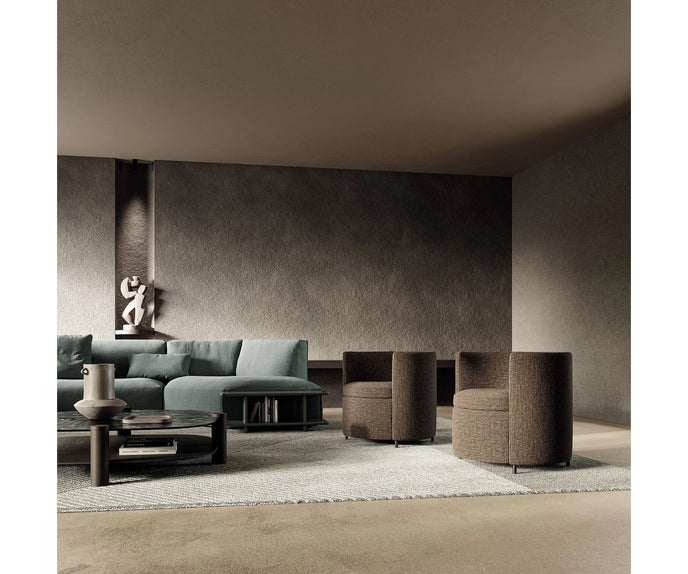 Lou Armchair by Frigerio featuring a contemporary tub silhouette, premium upholstery, and elegant Italian craftsmanship | Casa Design Group