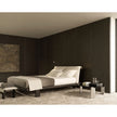 Molteni&C Tibeau upholstered bedroom bench with solid wood frame designed by GamFratesi.