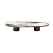 Monaco coffee table by Rugiano with a hand-hammered bronze base and sculptural top.