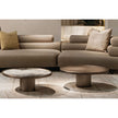 Monaco coffee table by Rugiano with a hand-hammered bronze base and sculptural top.