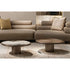 Monaco coffee table by Rugiano with a hand-hammered bronze base and sculptural top.