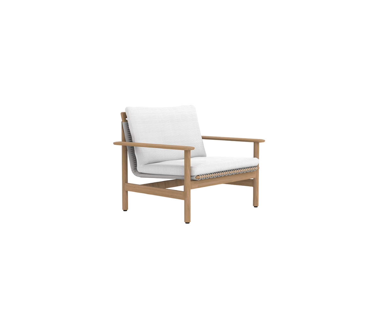 Contemporary Montauk Outdoor Lounge Chair by Danao | Luxury Teak Frame and Woven Fiber Design | Casa Design Group