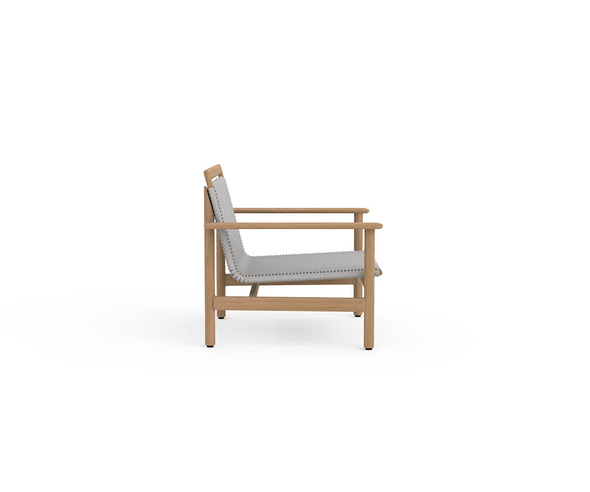 Contemporary Montauk Outdoor Lounge Chair by Danao | Luxury Teak Frame and Woven Fiber Design | Casa Design Group