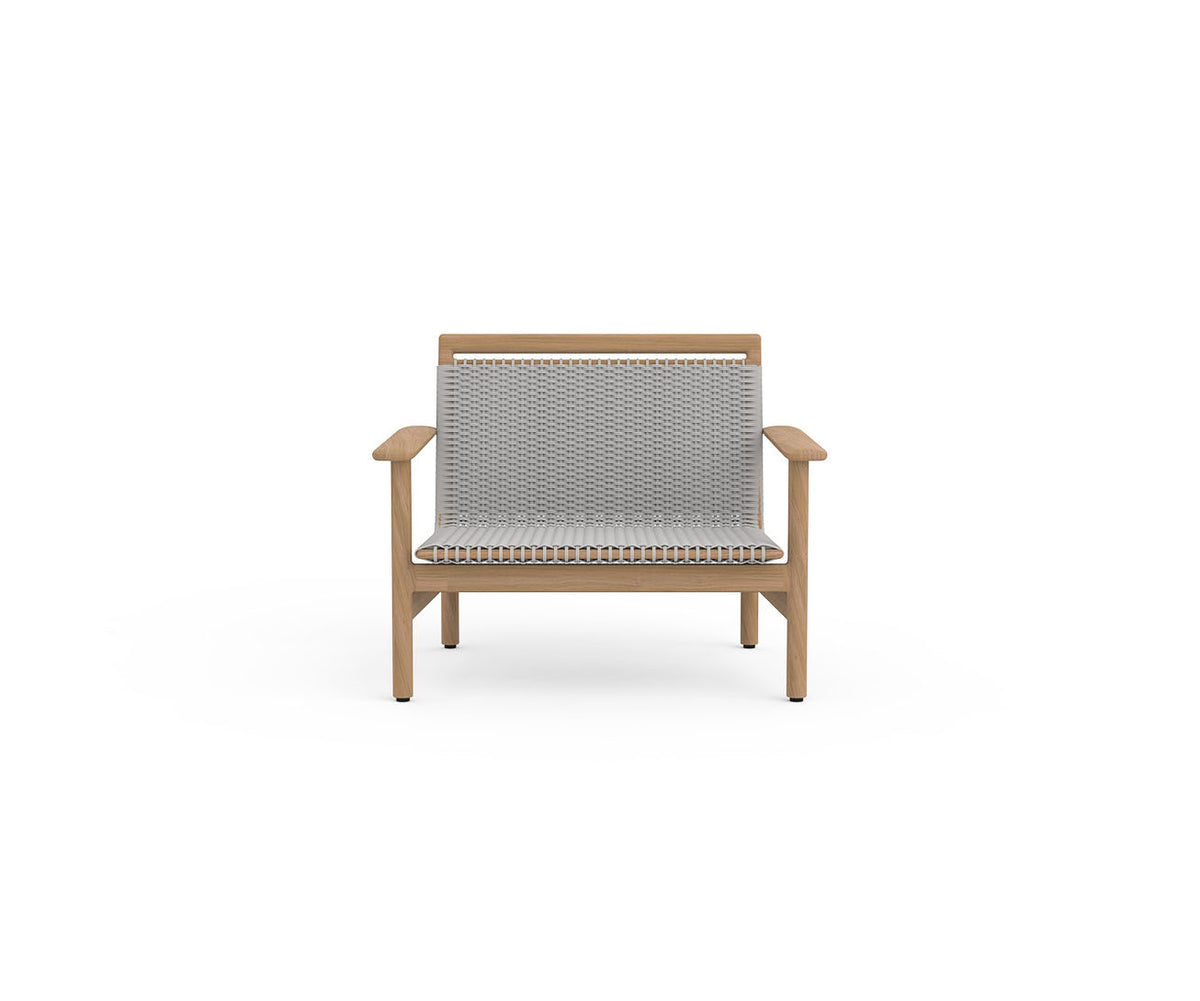 Contemporary Montauk Outdoor Lounge Chair by Danao | Luxury Teak Frame and Woven Fiber Design | Casa Design Group